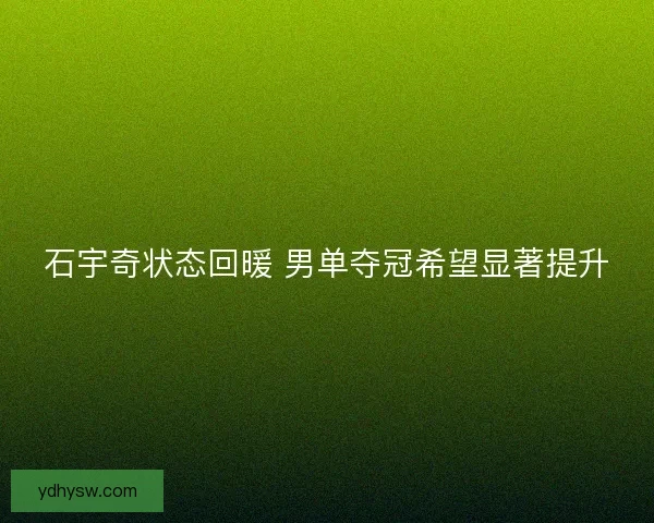 石宇奇状态回暖 男单夺冠希望显著提升